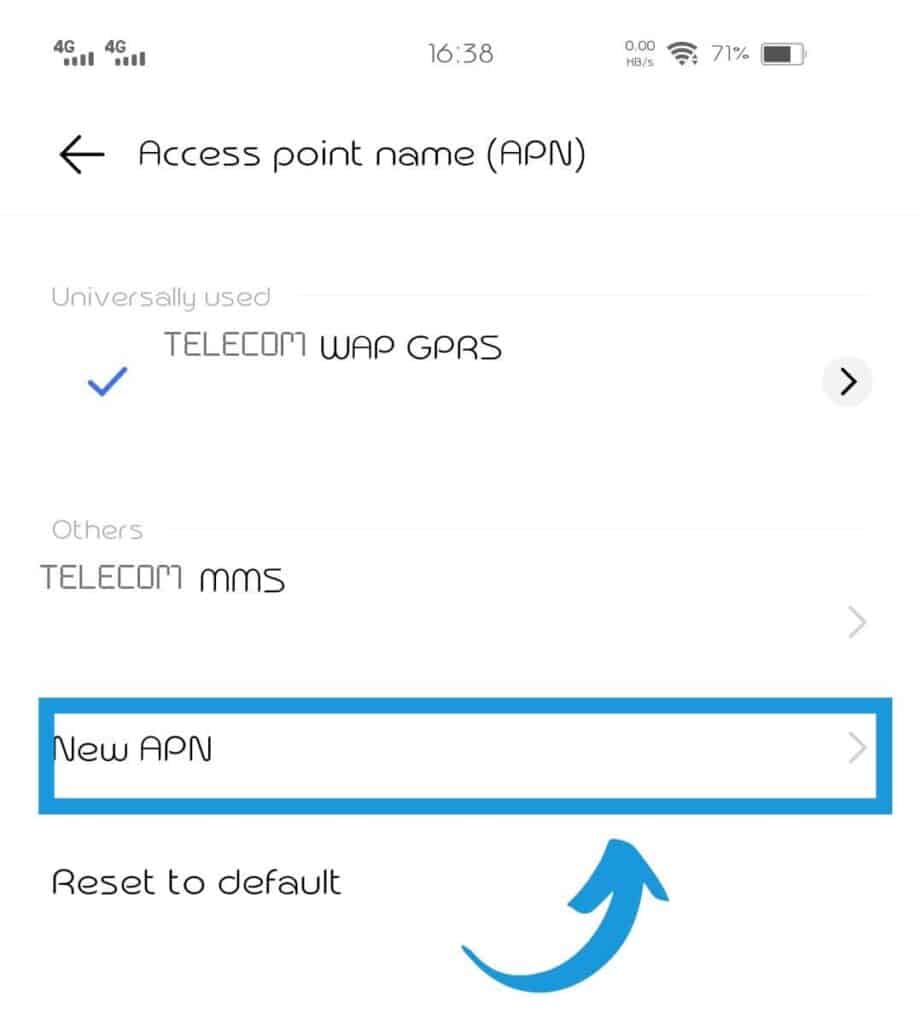 Add new APN