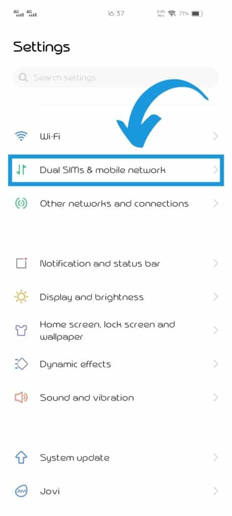 Android settings
