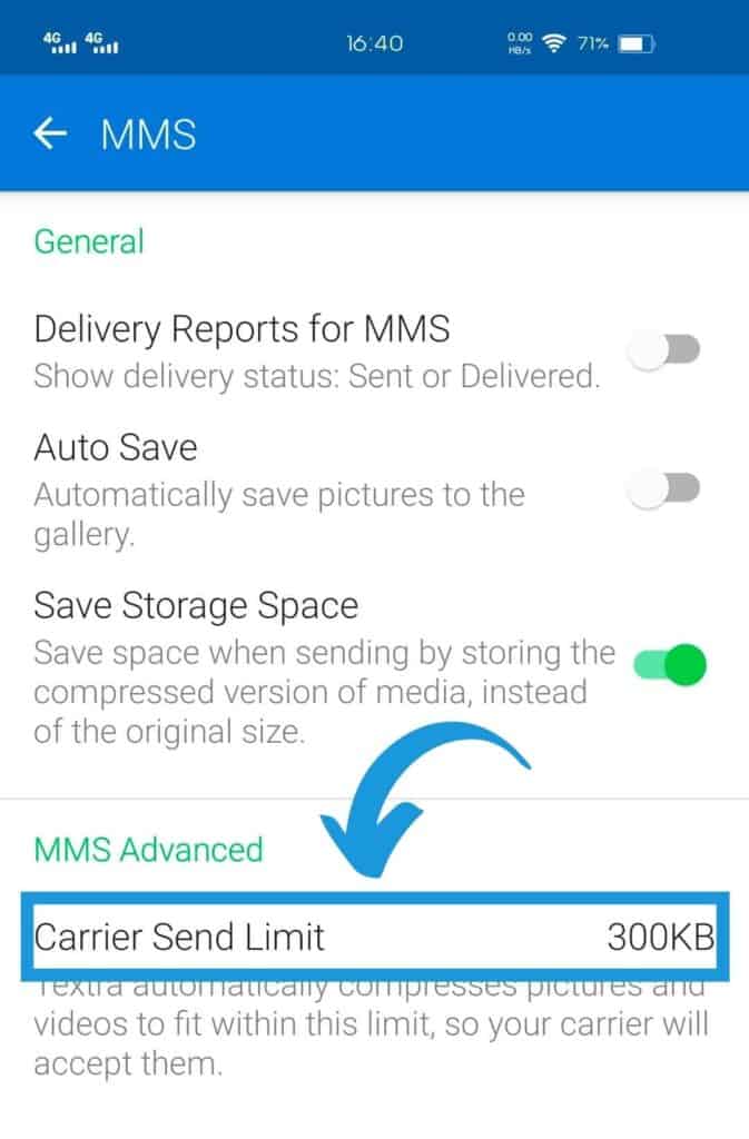 Carrier send limit