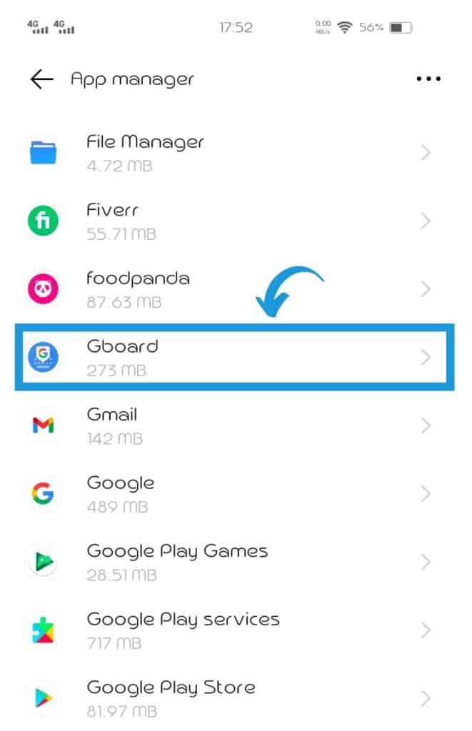 Gboard selection